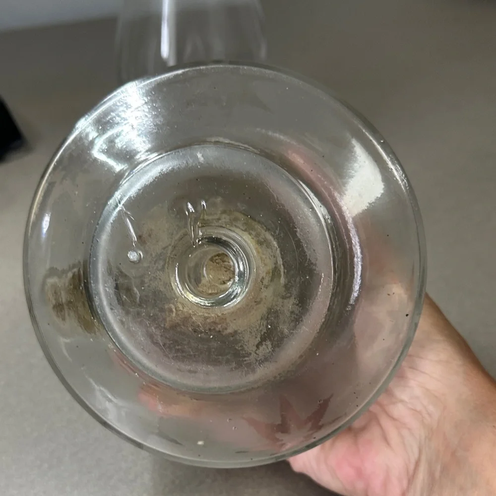 Vintage Glass Lantern with Gold Accents
